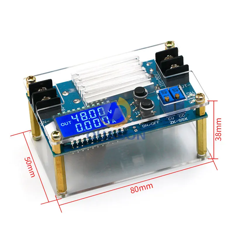 Imagem -03 - Módulo de Fonte de Alimentação Step up Adaptador de Impulso Ajustável Display Lcd Dc-dc dc 45v a 10 50v 5a com Estojo