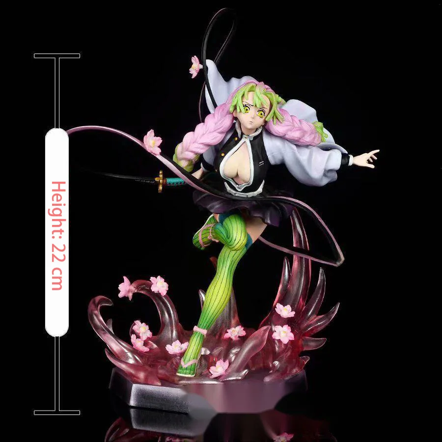 Figuras de Anime Demon Slayer de 21,5 cm, modelo de figura de acción Mitsuri Kanroji, colección de muñecos, juguetes, regalos
