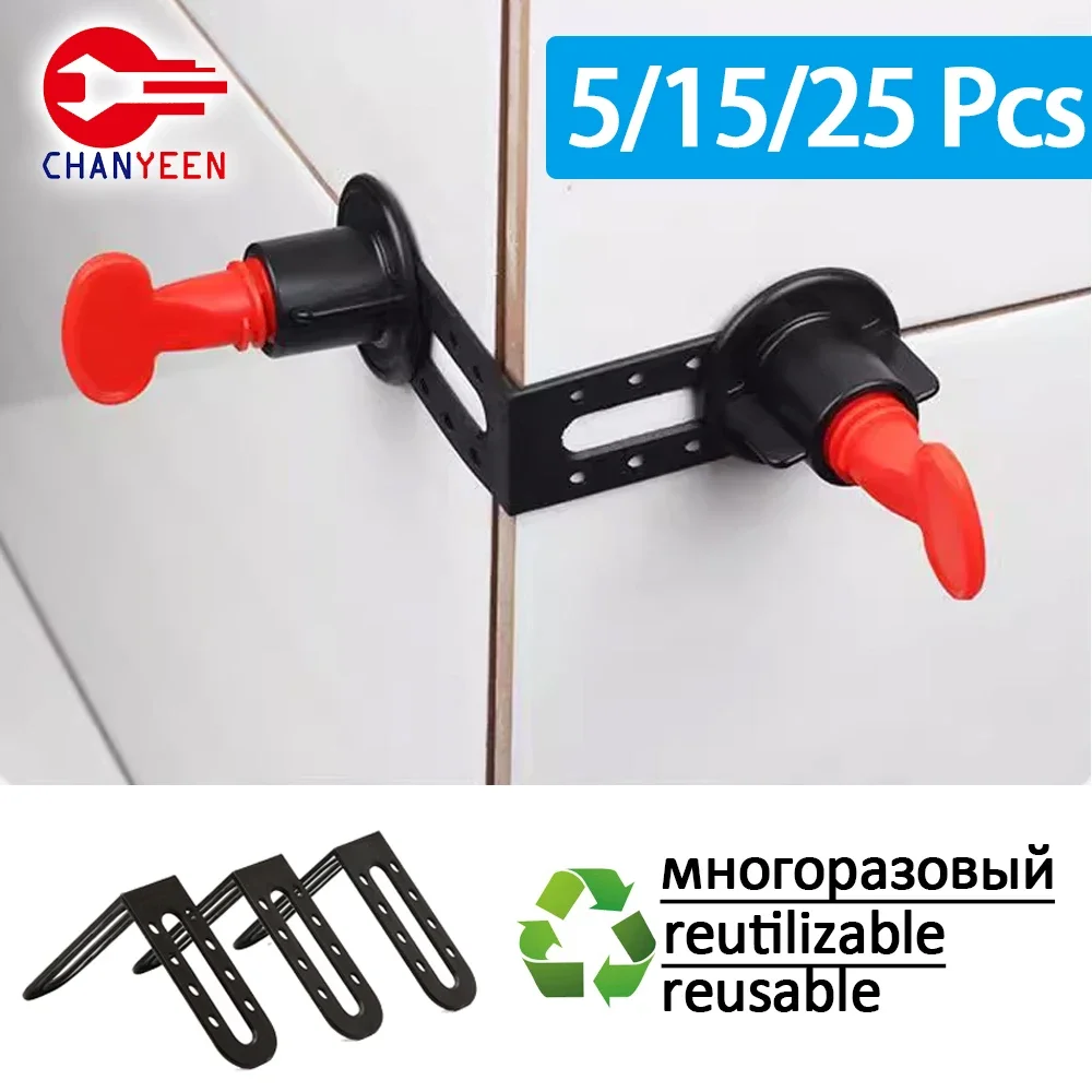 5/15/25Pcs Tile Leveling System Clips Male Angle for Floor Wall Tile Leveler Spacers Locater Adjuster Laying Construction Tools