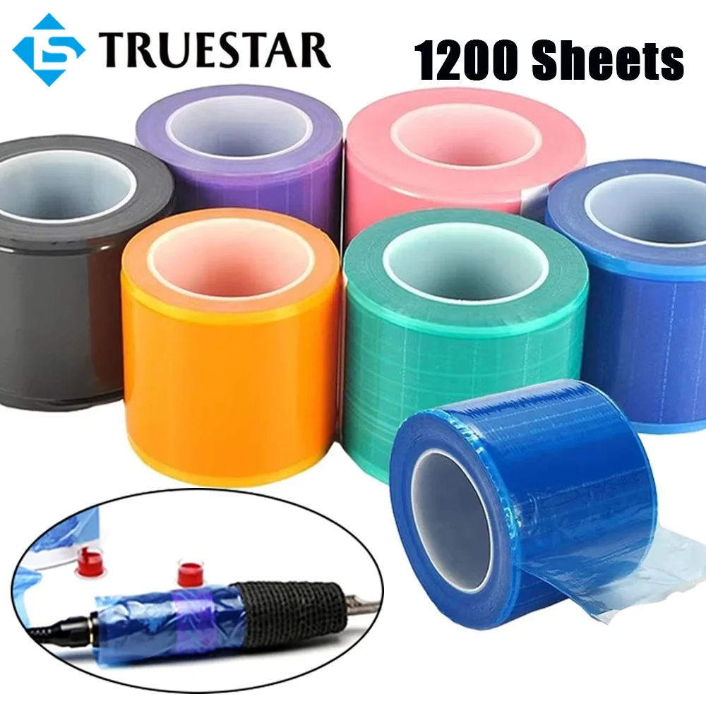 1200PCS/Roll Tattoo Barrier Film Disposable Tattoo Protective Wrap Cover Waterproof Anti-Fouling Release Film Tattoo Supplies