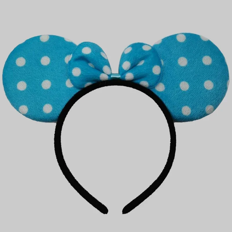 Disney Wave Point Minnie Mouse Big Ears Headband Women Classic Mickey Hairband Girl Bow Crown Hair Accessories Kids Cosplay Gift