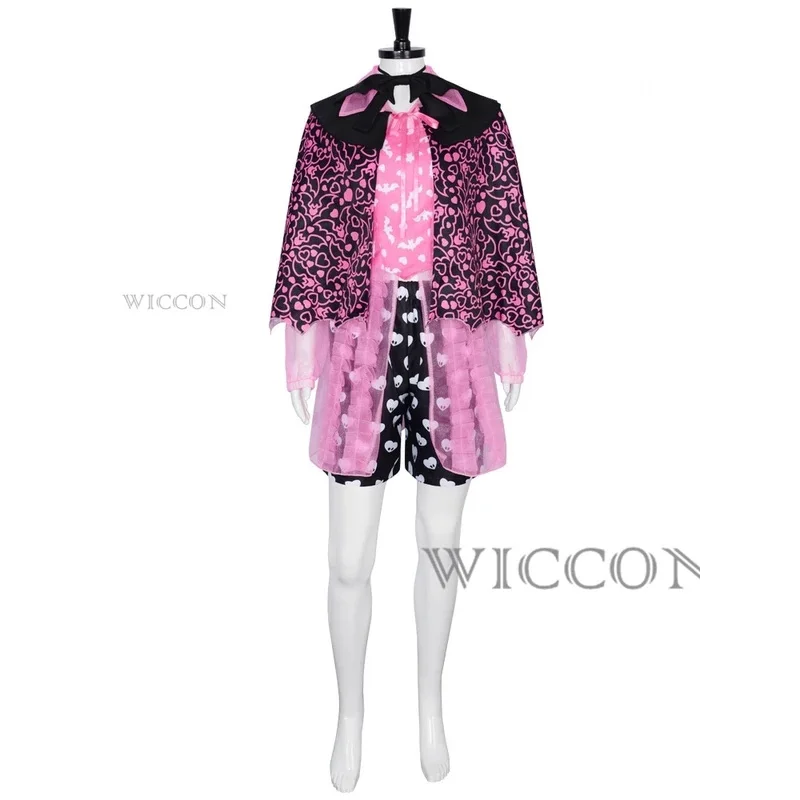 Tenue de cosplay Monster High Anime pour femme, ensemble de robes Gelpink, combinaison et sac, accessoires de fête d'Halloween