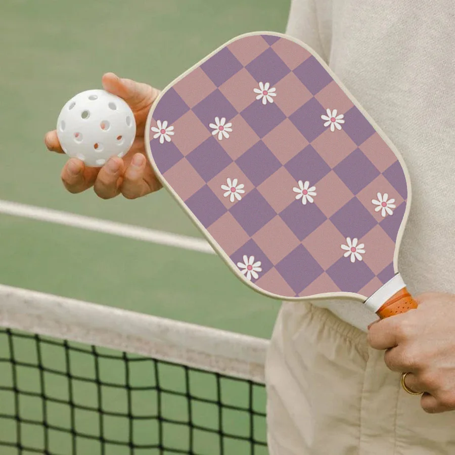 Pickleball Paddle Set with 2 Balls Trendy Pattern Pickleball Paddle Set Lightweight Pickleball Racket for Adults & Beginners