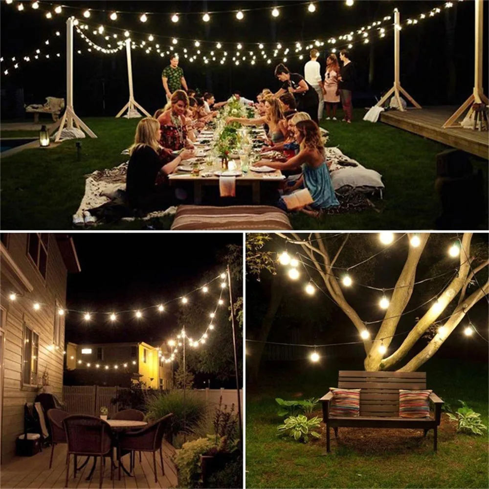 Led string fada luz 220v 10m/20m/30m bola bolha de cristal lâmpada ao ar livre lâmpadas guirlanda decoração jardim à prova dwaterproof água natal