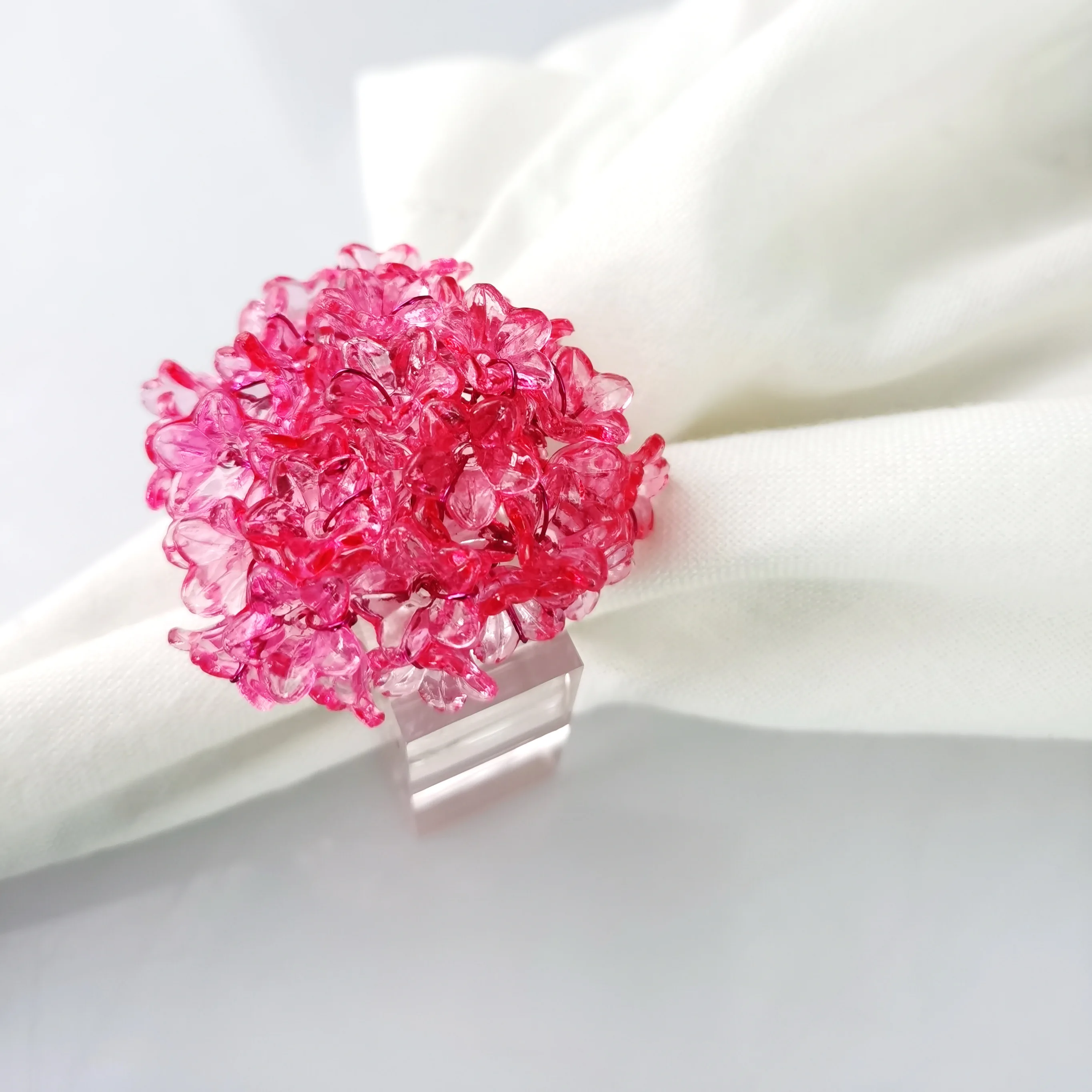 Free Shipping Flower Ball Napkin Ring For Holidays And Wedding Many Colors Set Of 4 Pcs