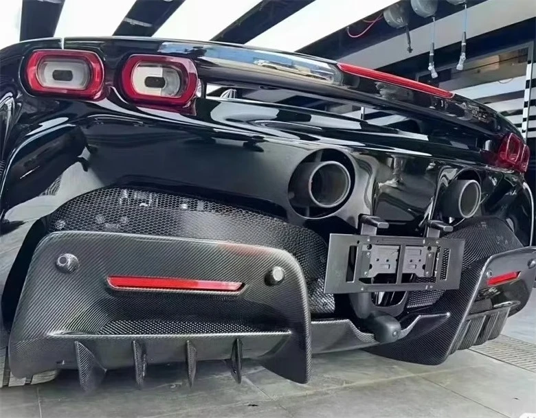 

OEM Style Dry Carbon Fiber Rear Diffuser Rear Lip for Ferrari SF90 Dry Carbon Fiber Rear Bumper Lip
