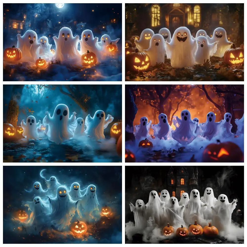 

Halloween Ghost Backdrop Night Death Soul Family Party Kids Portrait Photography Background Decor Banner Photo Studio Supplies