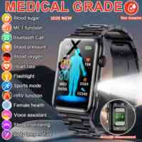 2025 New Medical Grade Non invasive Blood Sugar monitor Smart Watch Blood oxygen Blood pressure BT call Female health smartwatch
