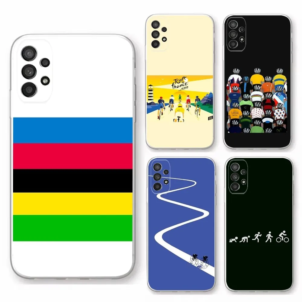 Mountain Bike Cycling art Phone Case For Samsung Galaxy A71,70,52,40,51,31,A50,21S,30S,Note20ultra Transparent Cover