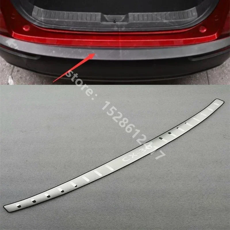 Stainless Steel Rear Bumper Protector Sill Trunk Tread Plate Trim Scuff Plate/Door Sill For MAZDA CX-30 CX30 2019 2020-2024