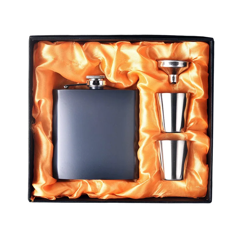 Stainless Steel Hip Flask Set, Whisky Wine Pot, Drinkware, Gift Flask, Drinker, Outdoor Pocket, Travel, Camping, 8oz