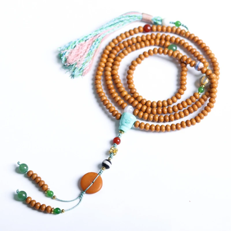 Olive Pit Apple Beads Multi Wrap Mala Bracelet Amber Slice Turquoise New Chinese Style Prayer Beads Wenwan For Men Women