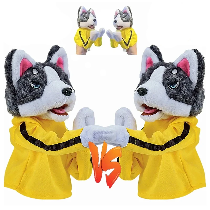 

Vocalizable Animal Boxing Dog Interactive Hand Puppet Toy Glove Performance Muppet Finger Doll Husky Plush Doll Cute Gift