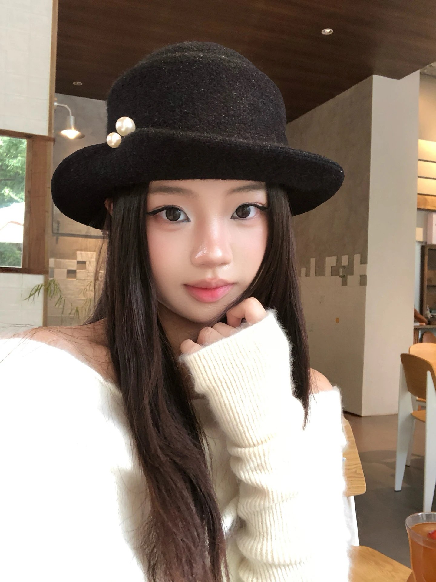 Elegant Pearl Knit Fisherman Hat Women's Autumn Fashion Small Face Visual Effect High-End Feeling Retro Style Adjustable Wide...