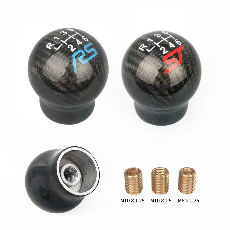 

Ручка переключения передач в стиле углеродного волокна, универсальная форма, ручка рычага переключения передач для механической коробки передач для Focus Mk2 Mk3 Mk4 Fiesta Mk7 Mk8