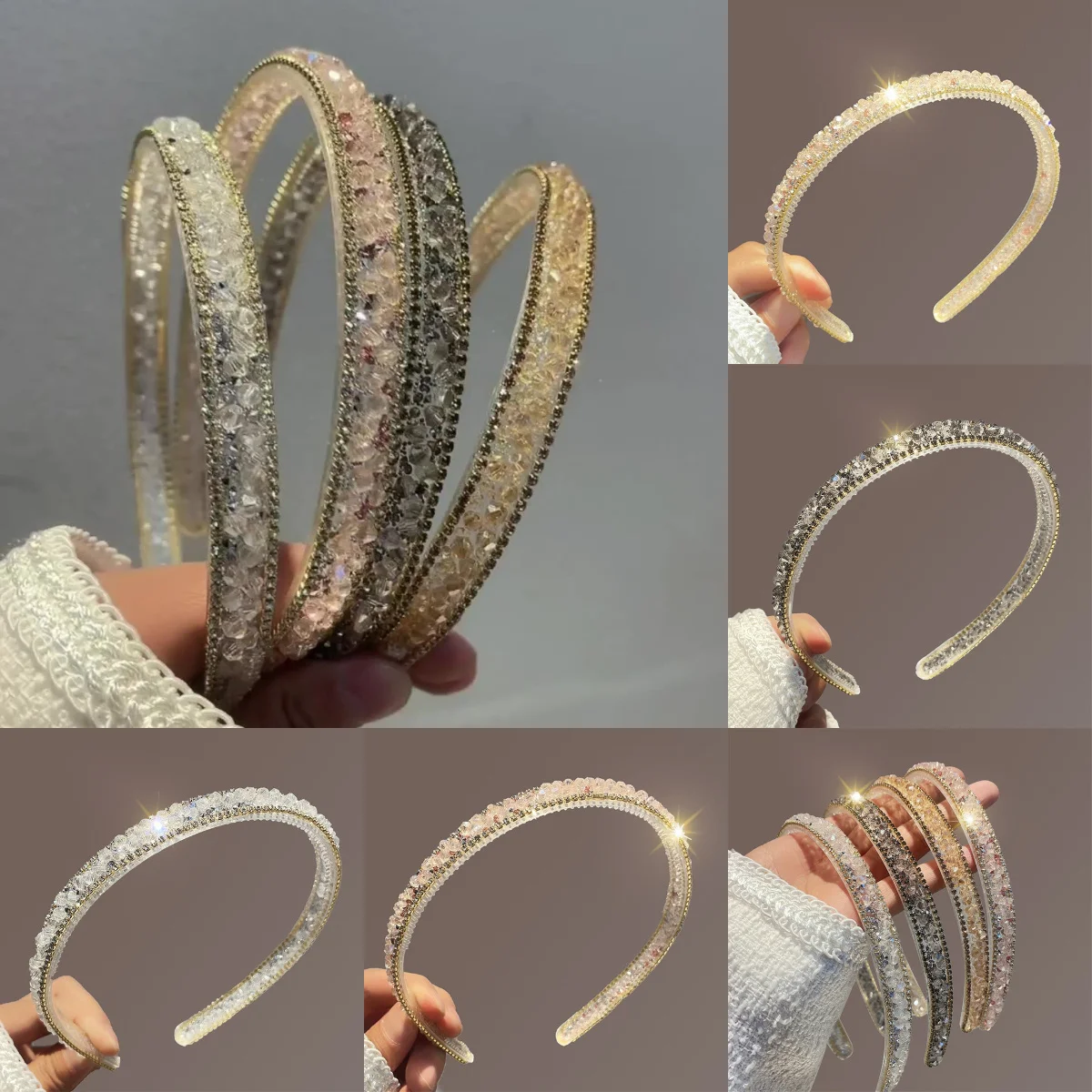 

Crystal Hair Hoop Sparkling Rhinestone Headband Luxury Design Versatile Elegant Styling for Women Formal Events Hair Accessories