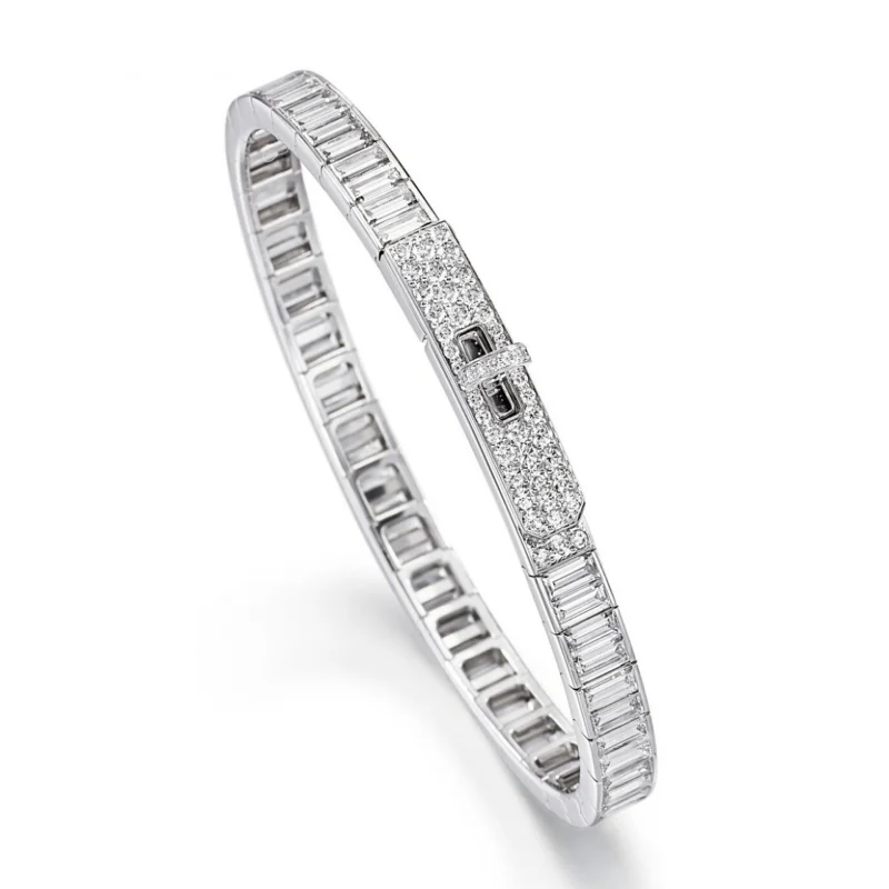 925 Silver gold bracelet High carbon diamond T square diamond  series full of diamond