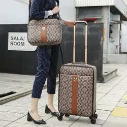 High Grade Suitcase female fashion male travel luggage pull rod box trolley carry on with handbag luxury 16/20/24 boarding case