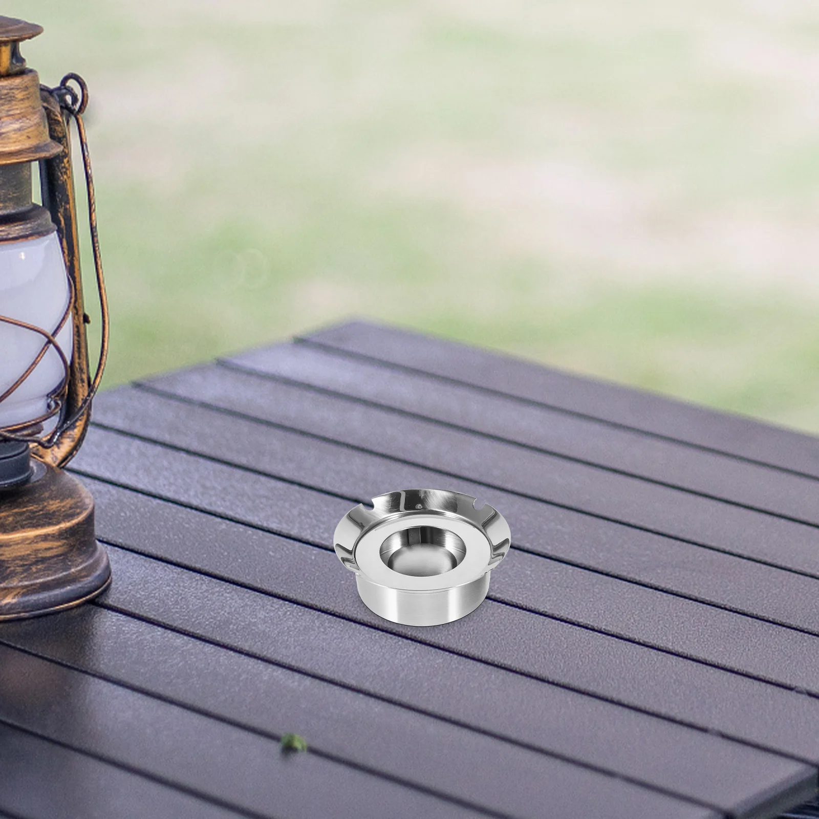 

Stainless Steel Ashtray Nordic Minimalist Desktop Holder Cigarette Butts Easy Clean Modern Decorative Tray Portable Smokeless