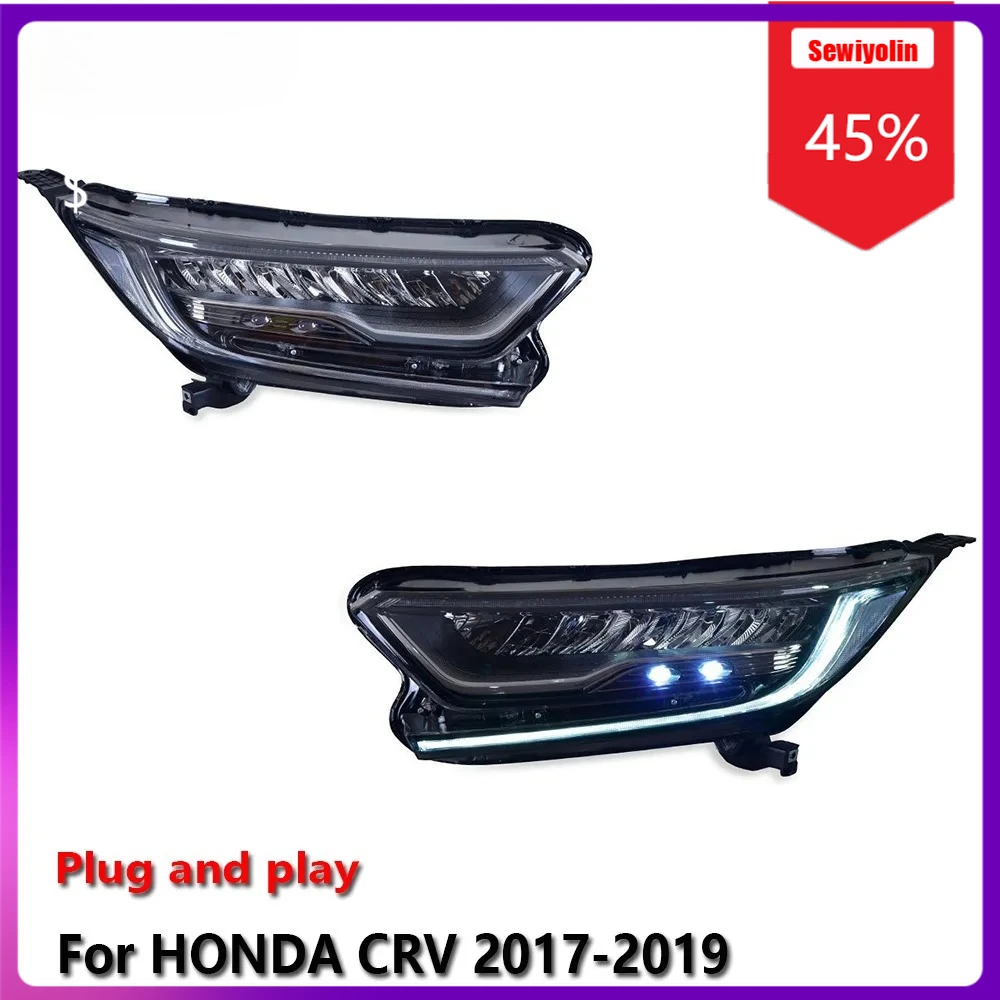 

Sewiyolin Car LED Lamp Headlight Assemblies For HONDA CRV 2017-2019 Fog DRL Brake Turn Signal Lamp