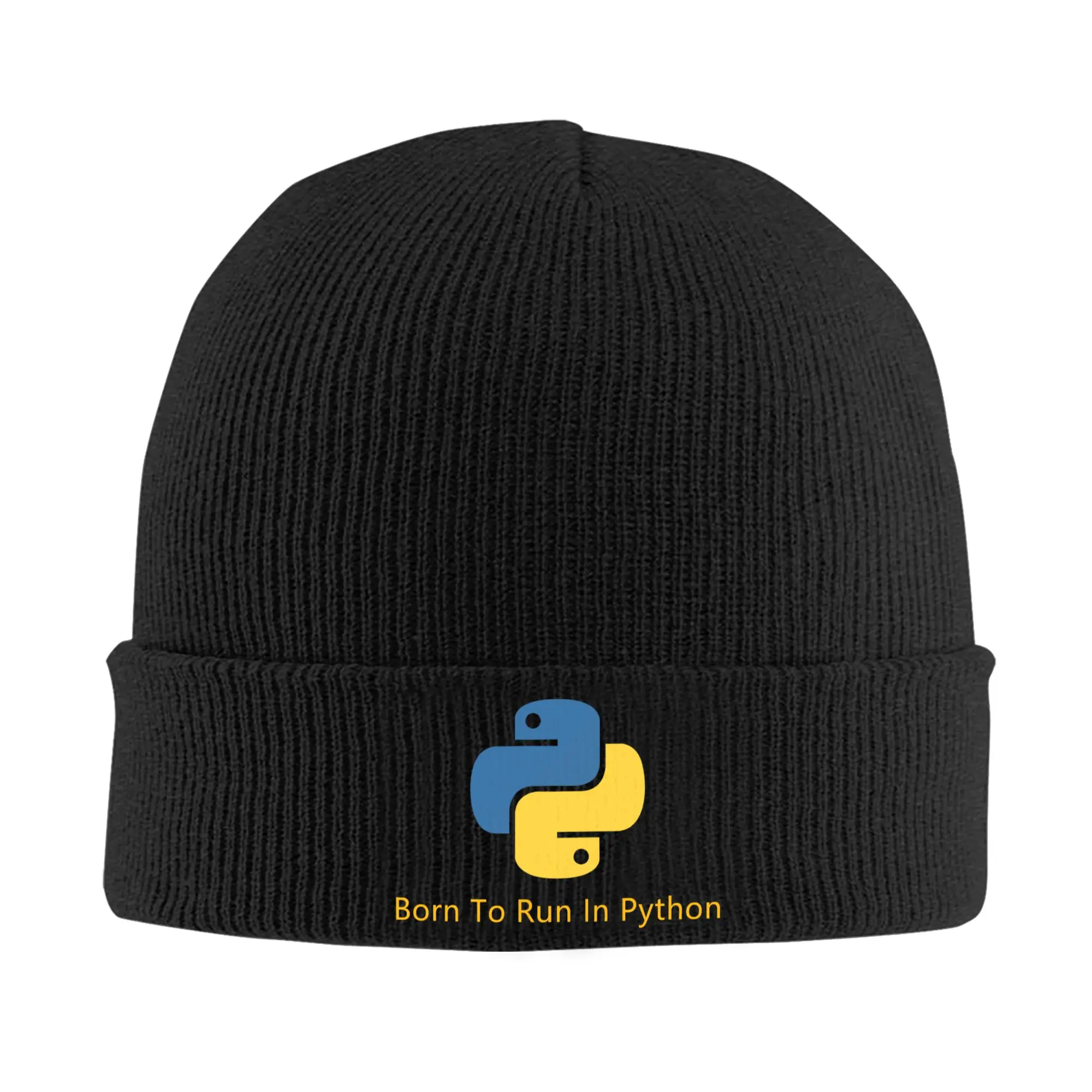 Born To Run In Python Skullies Beanies Caps Winter Warm Knitting Hat Adult Programmer Computer Developer Bonnet Hats Ski Cap