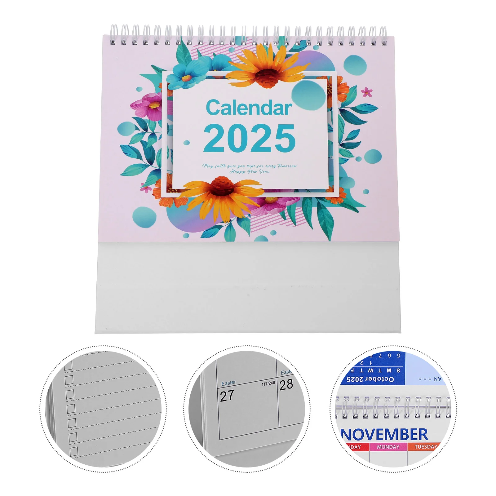 

2025 Desk Calendar for Flip Monthly Calendars Spiral Makeup Advent Standing Vertical Desktop Wall