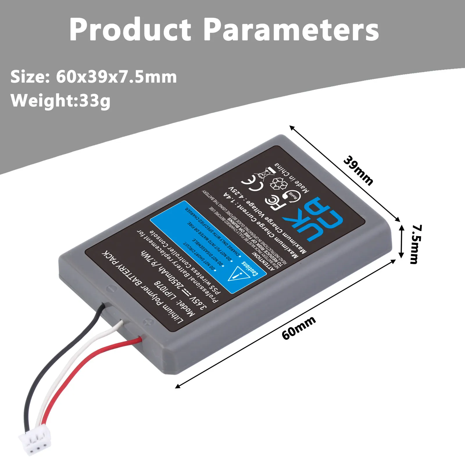 2650mAh Replacement Battery for PlayStation 5 Controller PS5 Battery