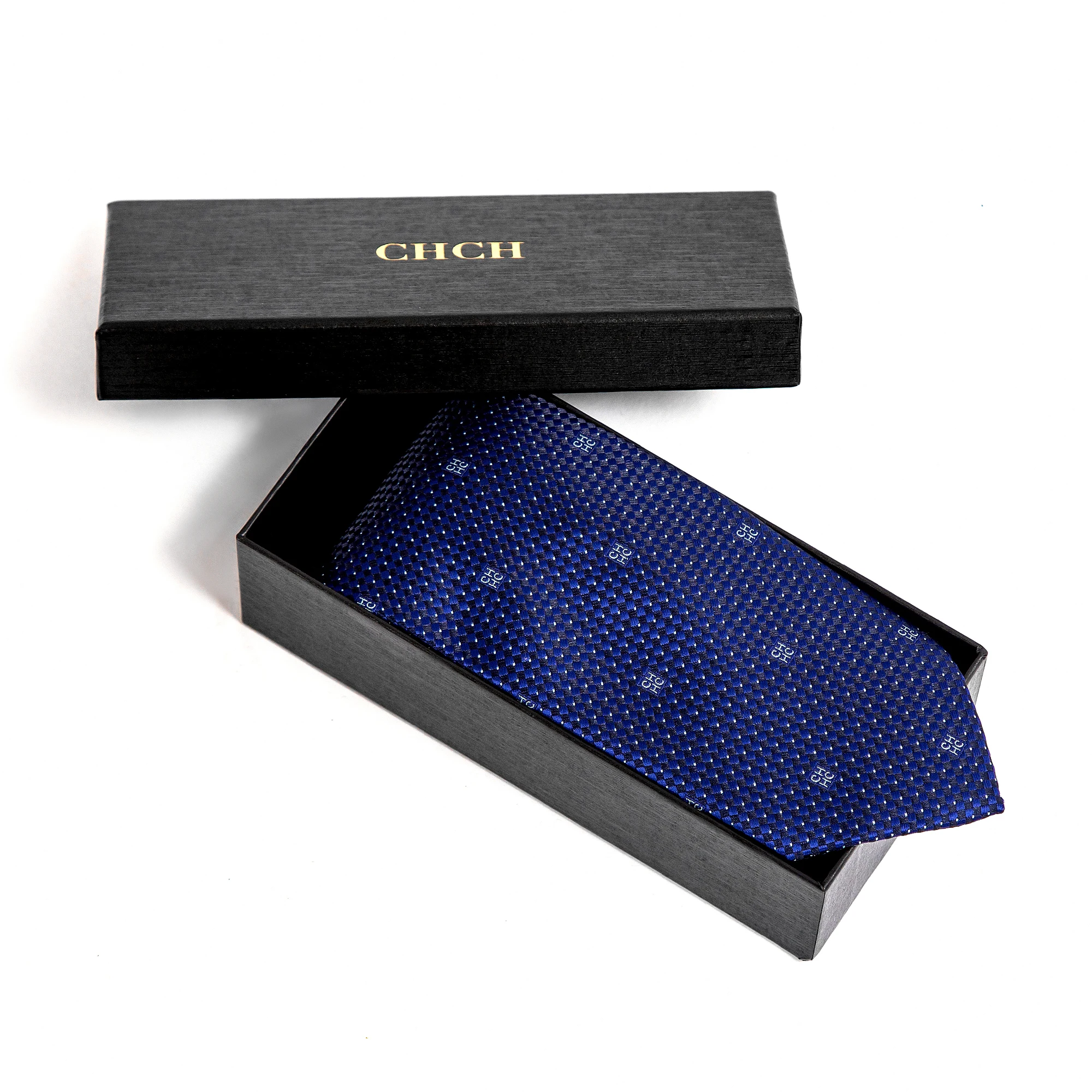 CHCH Men's Ties Solid Color Neck Stripe  Blue Necktie Jacquard Necktie Accessories Daily Wear Cravat Wedding Party Gift For Man