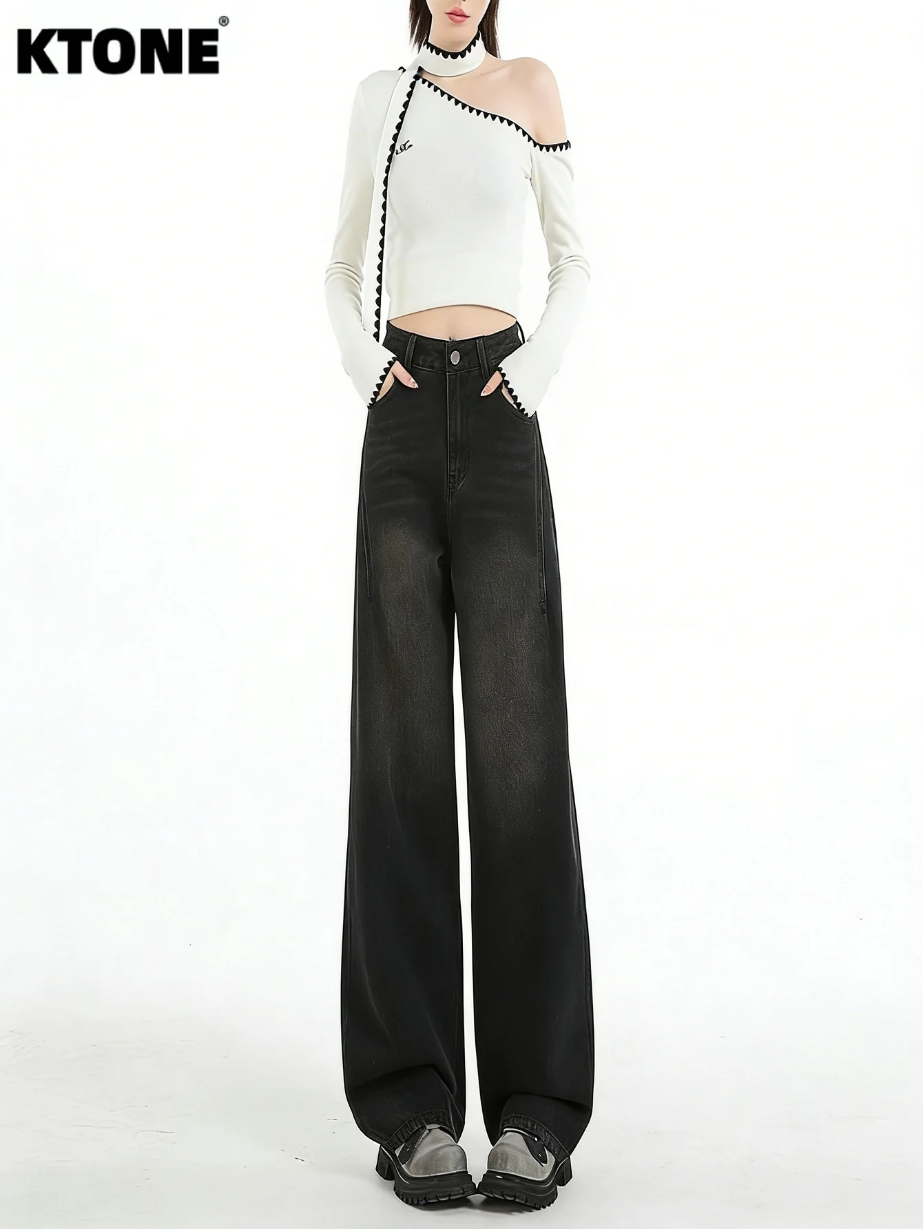 

Men's Loose Black Jeans Pants Unisex Y2k Trend Original Quality Wear No accessories or belts included
