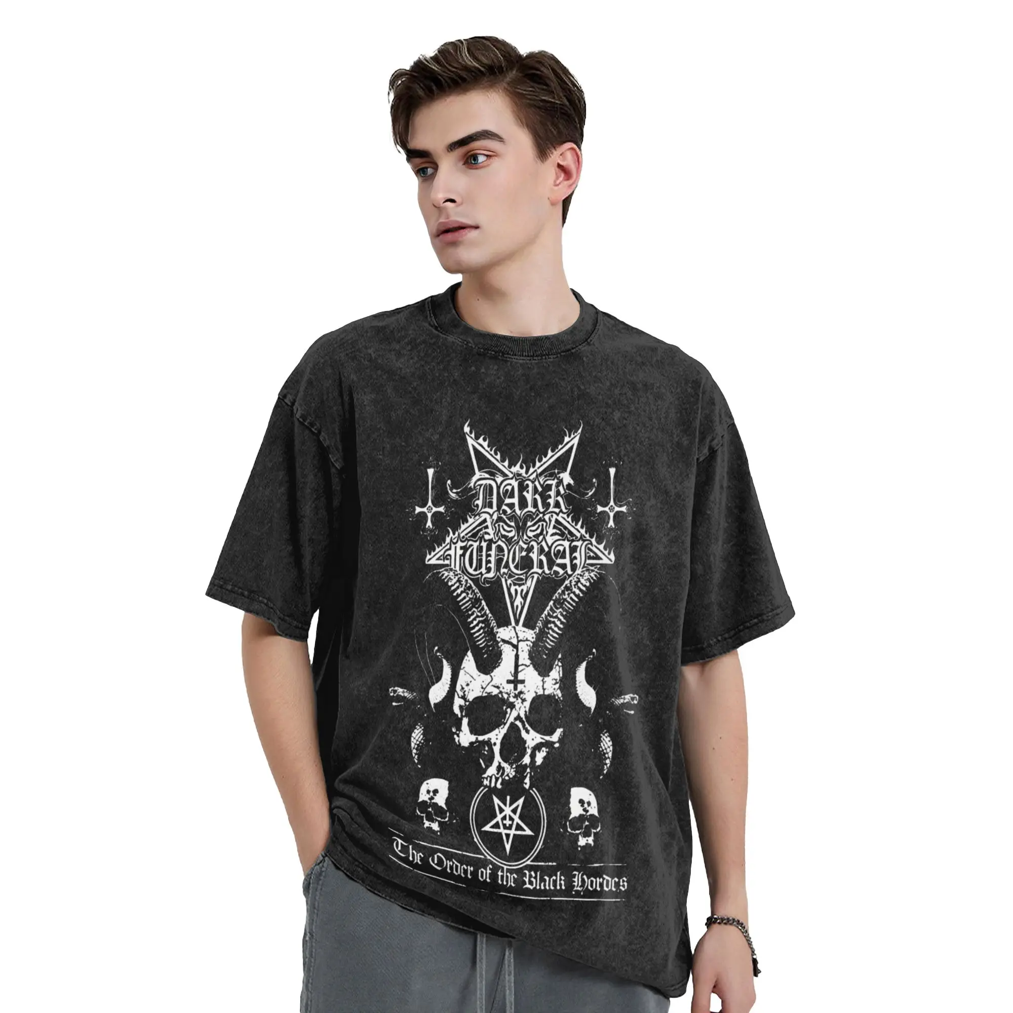 Dark Funeral The Order of the Black Hordes Sigil T Shirt Men's  Cotton T-Shirts Round Collar  Tees Short Sleeve Tops Plus Size