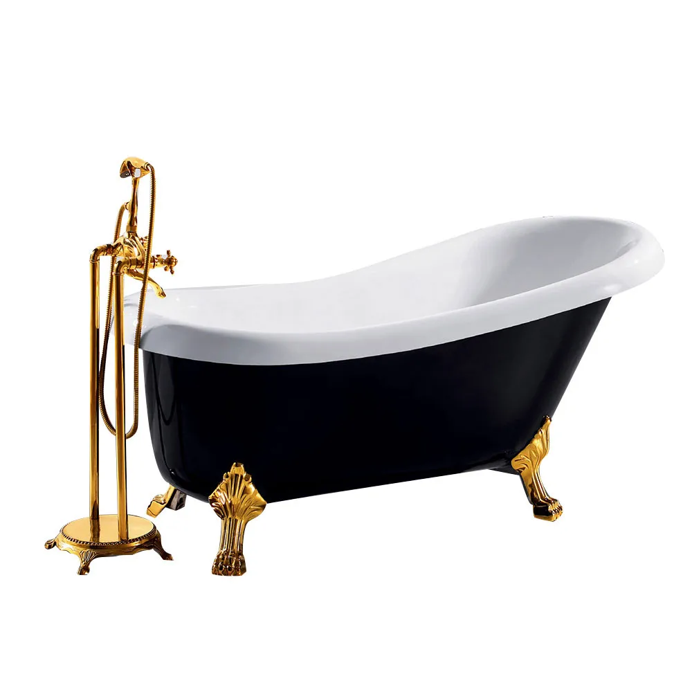 Aqua Gallery Classical New Arrival Acrylic Hotel Modern Design Black Freestanding  Bath Tub
