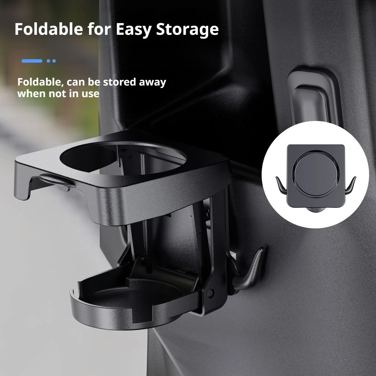 SEAMETAL Car Door Cup Holder Universal Back Clip Hooks Design Drink Rack Organizer Foldable Car Motorcycle Water Cup Holder - view 3