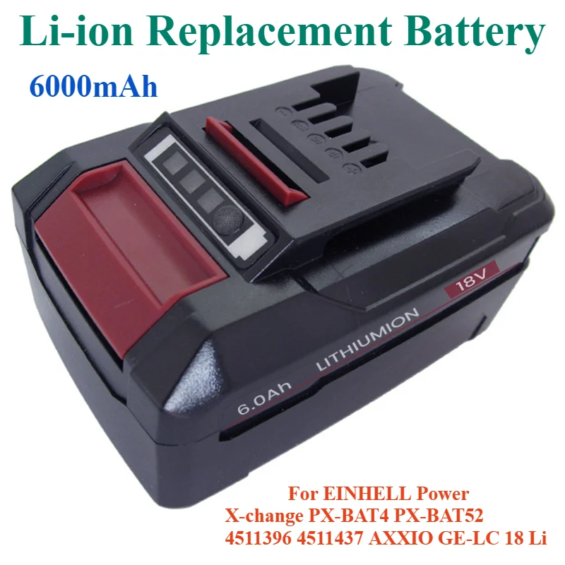 For EINHELL Power X-change PX-BAT4 PX-BAT52 4511396 4511437 AXXIO GE-LC 18 Li EIN18C2 5000mAh 18V Li-ion Replacement Battery