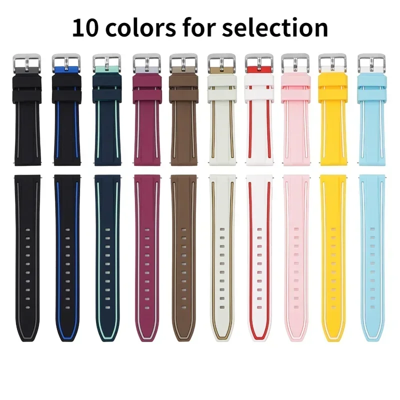 20mm Colorful Silicone Watch Strap for OMEGA for Swatch for MoonSwatch Rubber Band Bracelet Mercury Saturn Wrist Belt Men Women