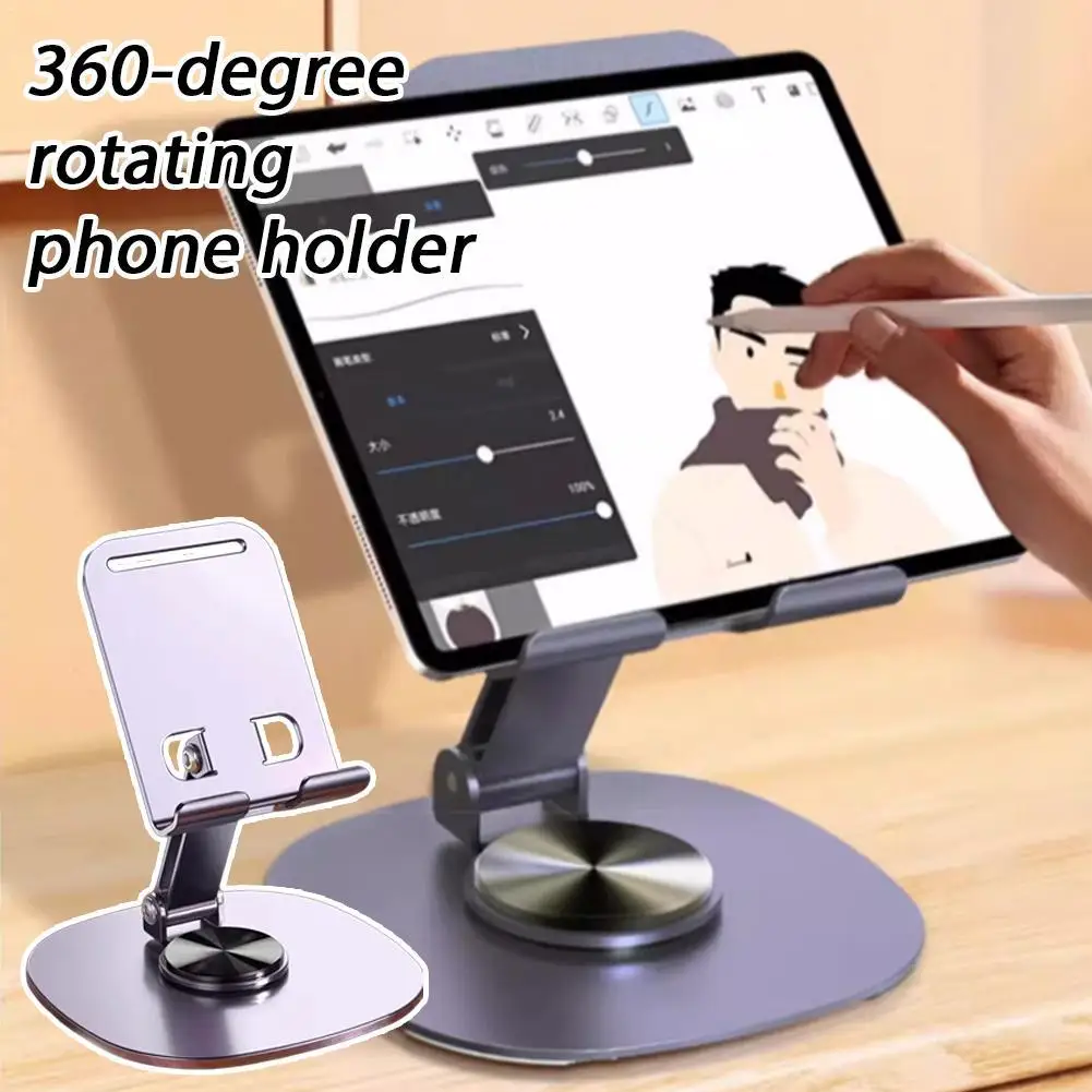 

360 ° Вращающийся настольный держатель для мобильных телефонов и планшетов до 12 дюймов, универсальная подставка для смартфонов и планшетов