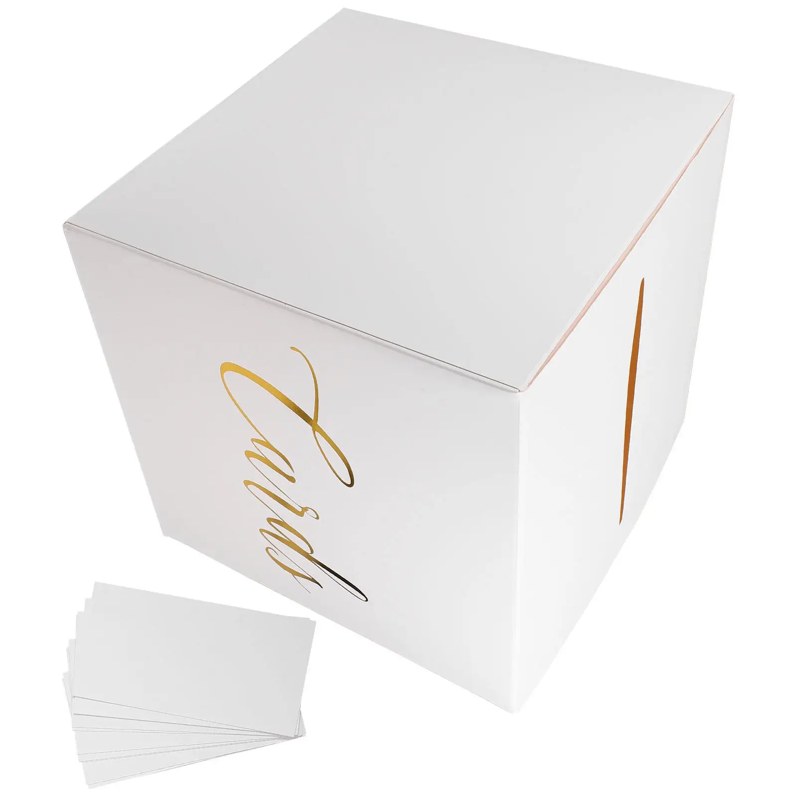 1Set Wedding Card Box Reusable Paper Money Gift Box for Wedding Ceremony Cards Envelopes Thank You Notes Graduation Shower