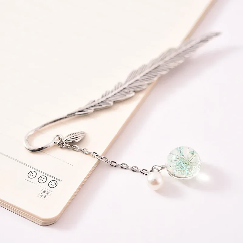 Pendant Bookmark Creative Retro Feather Metal Book Marks Book Page Mark Gift School Supplies Novelty Stationery Back To School