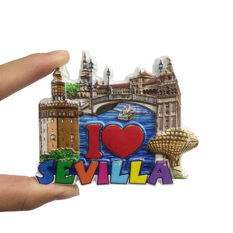 Seville-style Golden Tower landmark building 3D magnetic fridge magnet Spanish travel decoration