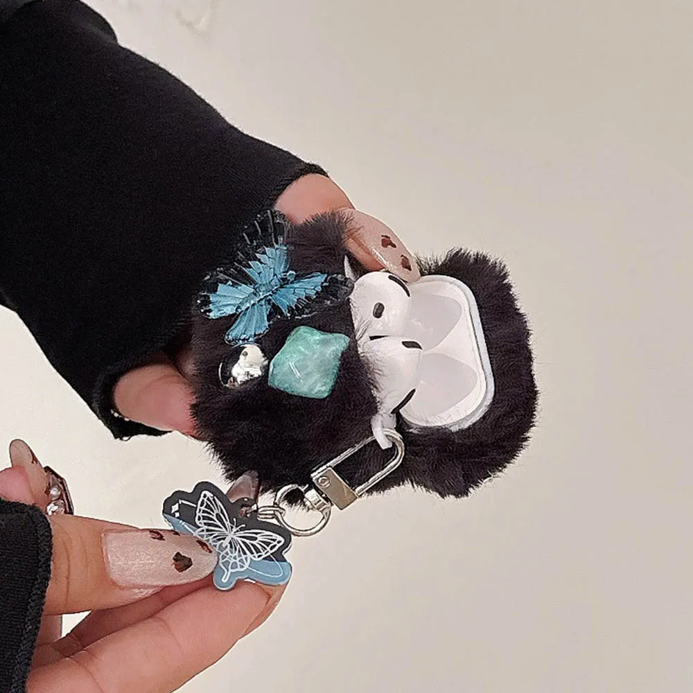 شجرة عيد الميلاد الرقيقة على شكل فراشة سوداء قطيفة لأجهزة AirPods Pro 2 3 حافظة واقية airpods4 apple 2nd 3rd الجيل بلوتوث #6