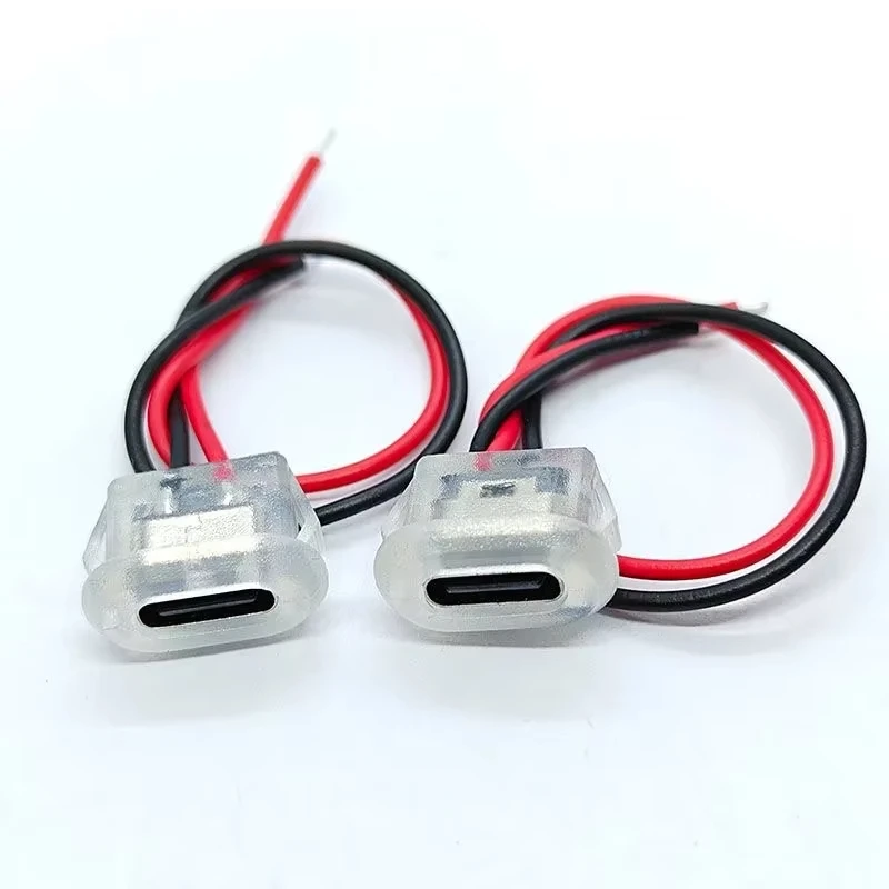 Wasserdichter USB-C-Buchsenstecker, Typ-C-Female-Connector, 2-poliger Schnellladeanschluss 3A, Stromverlängerungskabel, Crimp-Direktmontage, geeignet für Smartphones, Tablets, elektronische Geräte und industrielle Anwe – Detail 7