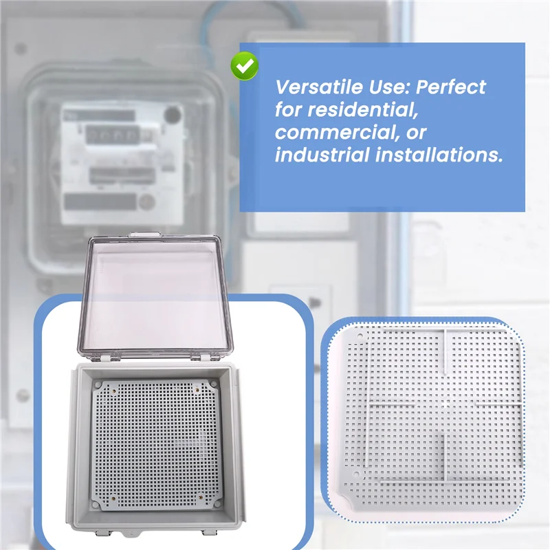 صندوق توصيل كهربائي شفاف صندوق توصيل بلاستيكي خارجي صندوق كهربائي مقاوم للطقس 210*210*100 مللي متر