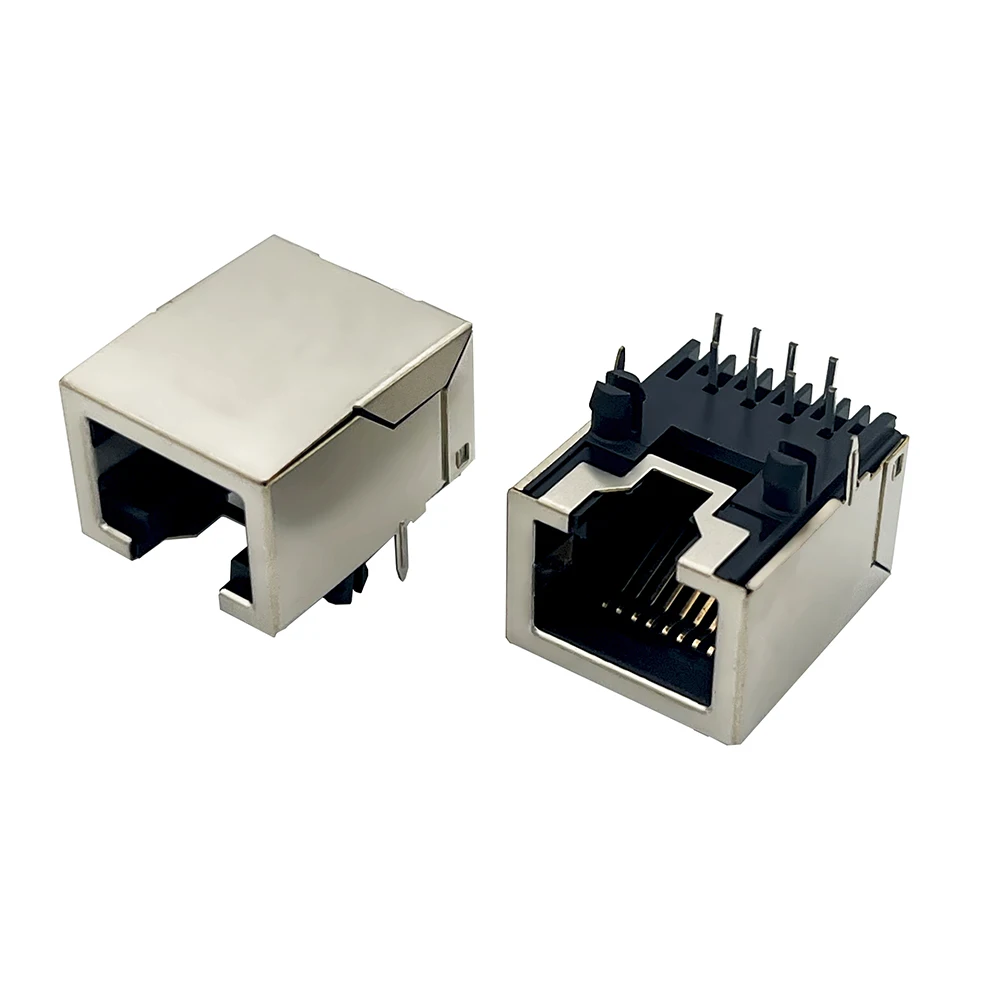 

20PCS RJ45 Connector 8P8C Modular Jack Shielded 3.05MM behind the feet Network Socket 90 Degree DIP for PCB