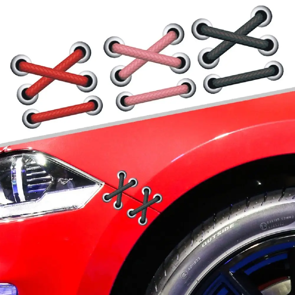 1Pcs Car Decal Car Sticker Removable Parallel Cross Shoelaces Sticker Auto Refit Cars Reflective Car Sticker