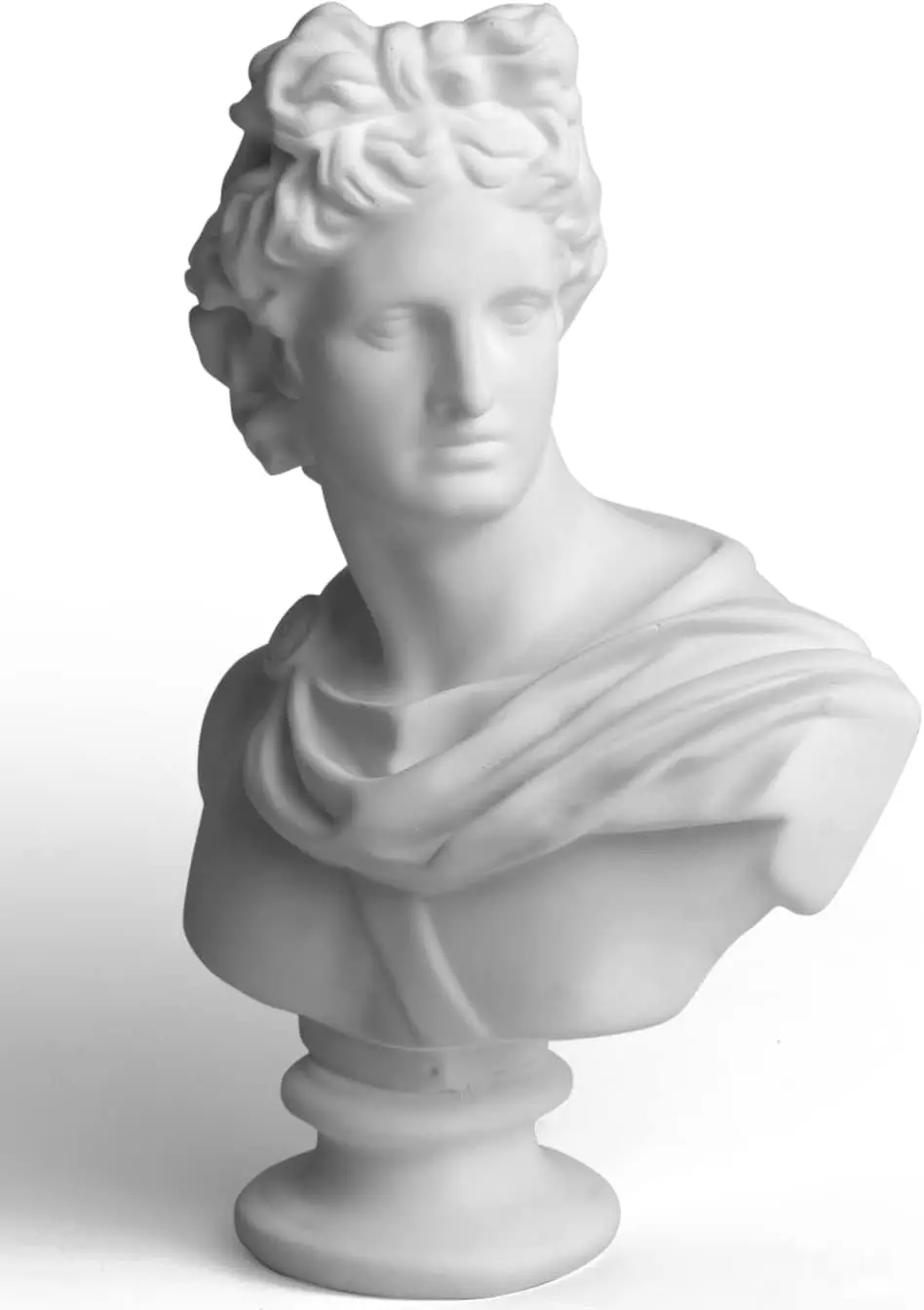 Apollo Bust Greek and Roman Mythology God of Sunlight 6 inch Resin Head Bust Sculpture Figurine Home Decor