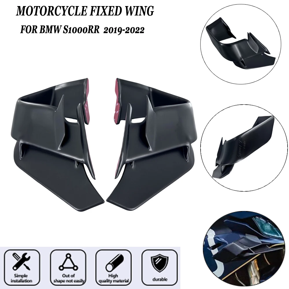 Aerodynamic Front Spoiler, Motorcycle Fixed Wing Fitting For BMW S1000RR M1000RR 2019-2023 High Quality ABS