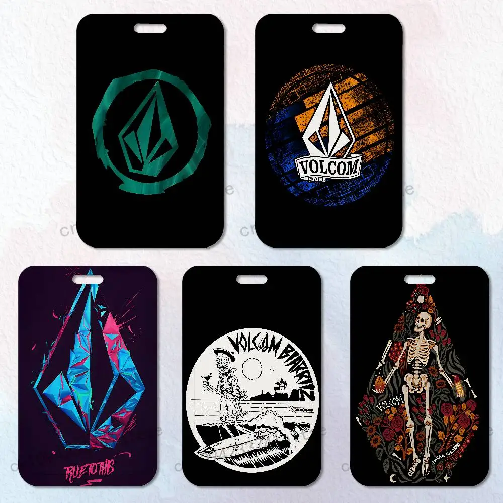 

Fashion V-Volcom Sport Card Holder Durable With Carabiner Name Tag Vertical ID Badge Holders Credentials Protection