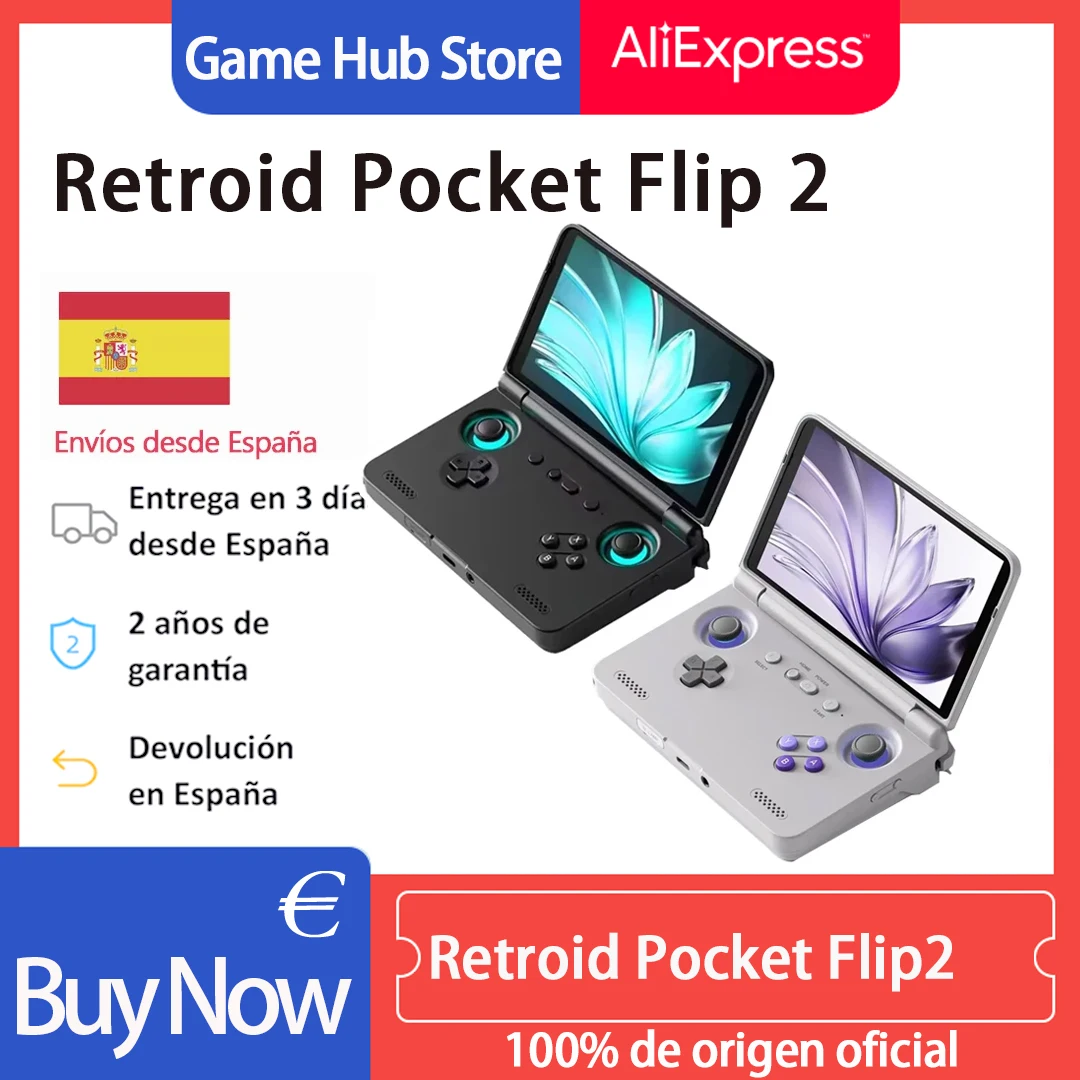 ‌ Consola de juegos portátil Retroid Pocket Flip2 - Pantalla AMOLED de 5,5 pulgadas, salida de vídeo, procesador MediaTek Dimensity 900, activo