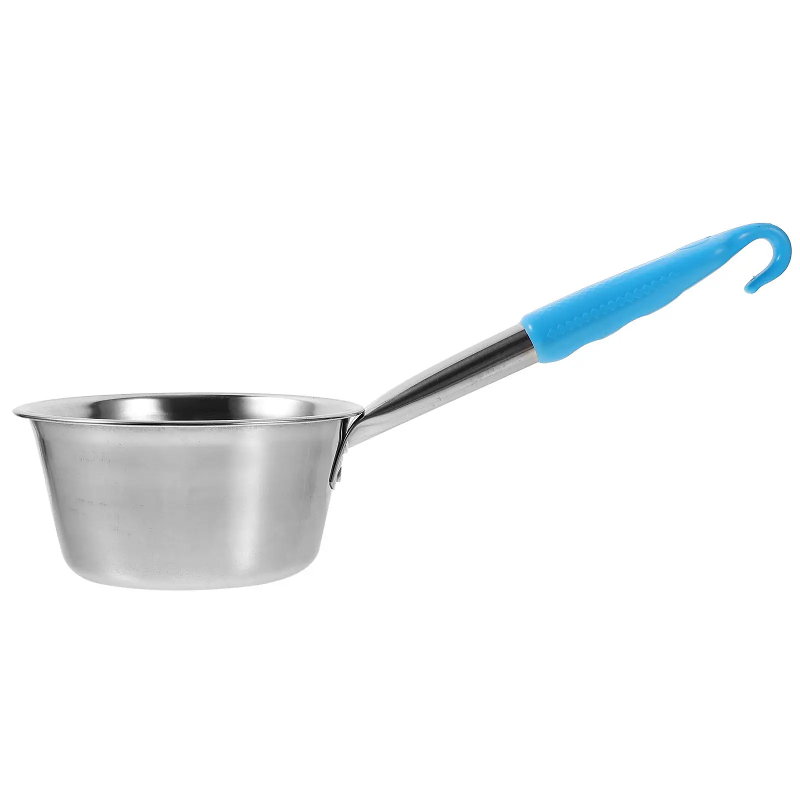 Stainless Steel Camping Ladle with Hook Thickened Handle Multipurpose Portable Water Scoop for Hiking Barbecue