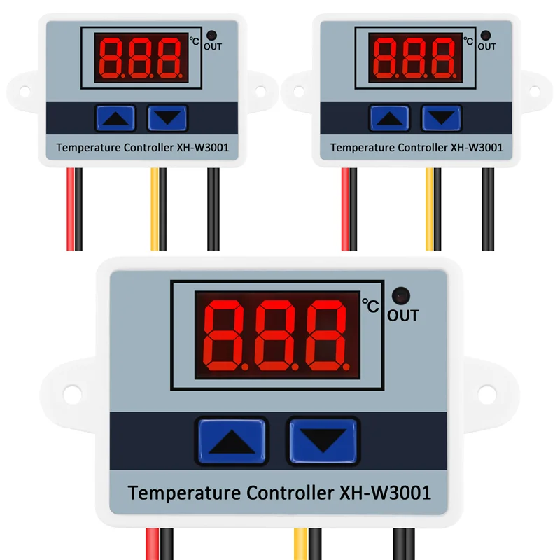 -A25M 3Pcs 220V 10A Digital LED Temperature Controller Thermostat Control Switch Probe