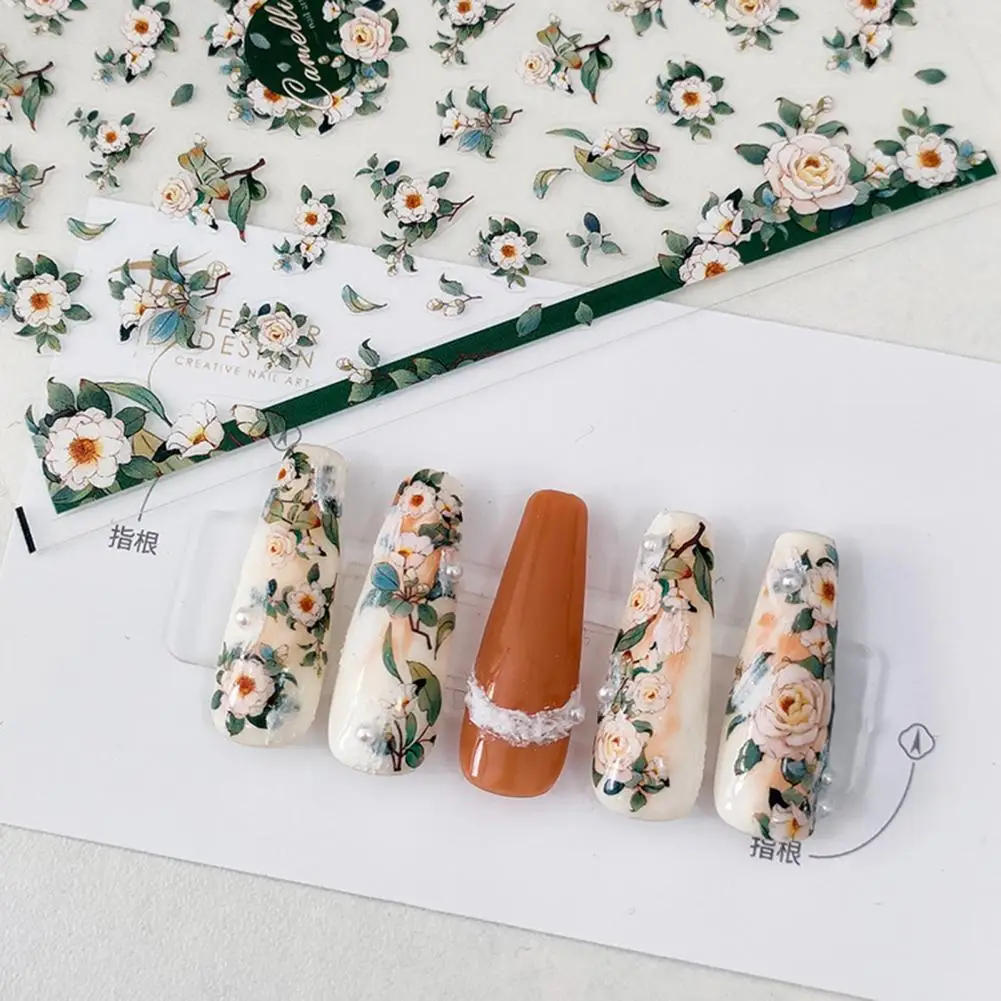 Pegatina de Arte de uñas de moda de larga duración, llamativa pegatina de diseño de manicura de estilo japonés, suministro femenino